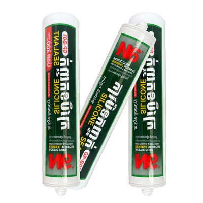 Açık beyaz su geçirmez cam banyo mutfak asit silikon mühürleyici