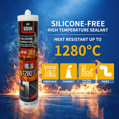 İyi bir fiyat. Yüksek Sıcaklık Yapışkanlı Davlumbaz Paslanmaz Çelik Kanal Sızdırmazlığı 1280°C Alev Geciktirici Yanmaz Tutkal çevrimiçi